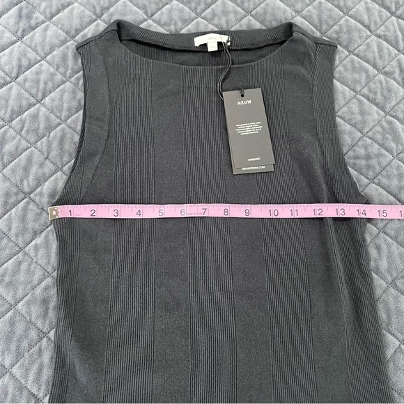Neuw Frenchie 90s Top Women Medium Top Black Singlet Ribbed B12 - Picture 9 of 11